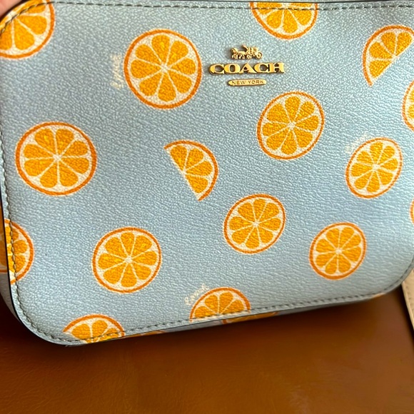 Limited Edition Coach Mini Camera Bag Crossbody With Orange Print - Picture 12 of 15
